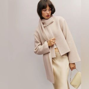 New with Tags Reformation Porter Cropped Scarf Jacket Small Cream